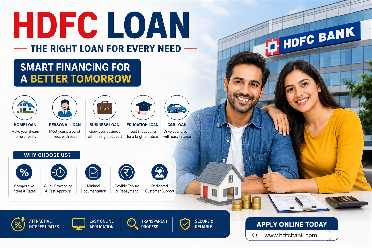 Complete guide to HDFC Loan, EMI, eligibility, and online application.